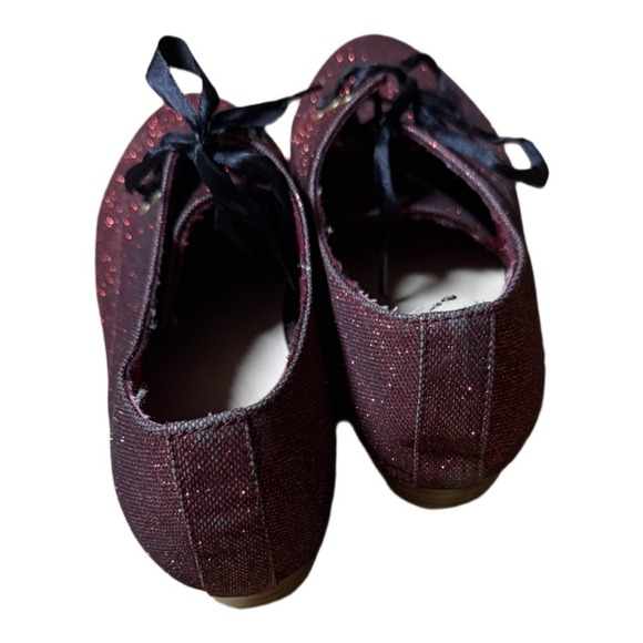 Modesto Red Glitter Oxford Shoes Size 8 – Sparkly Lace-Up Flats Lace Up - Picture 4 of 7